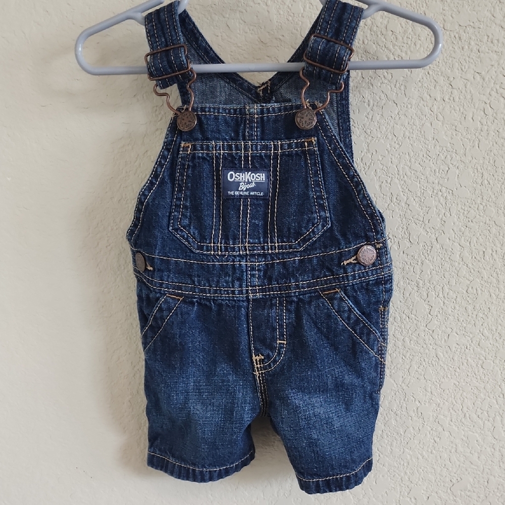 OshKosh B'gosh Blue Denim Overalls Classic Style 6 months